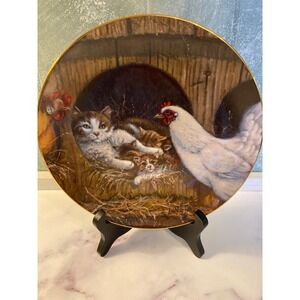 Lowell Davis Schmid Right Church Wrong Pew 1982 Collector Plate Cat Chicken 8.5"